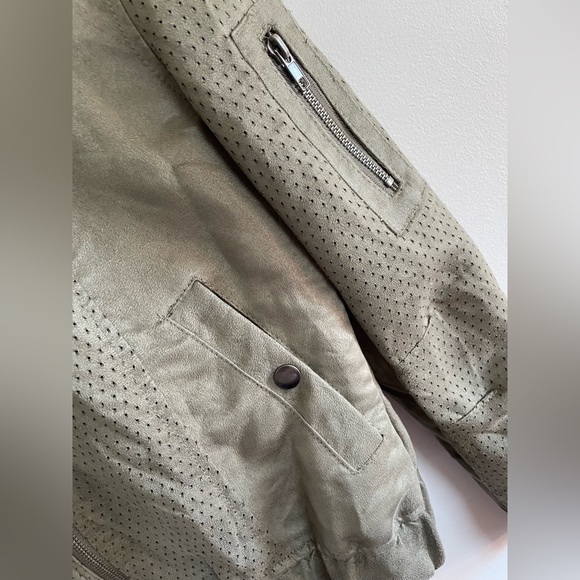 Suede-Like Bomber Jacket. Only worn a handful of times! - Picture 5 of 12